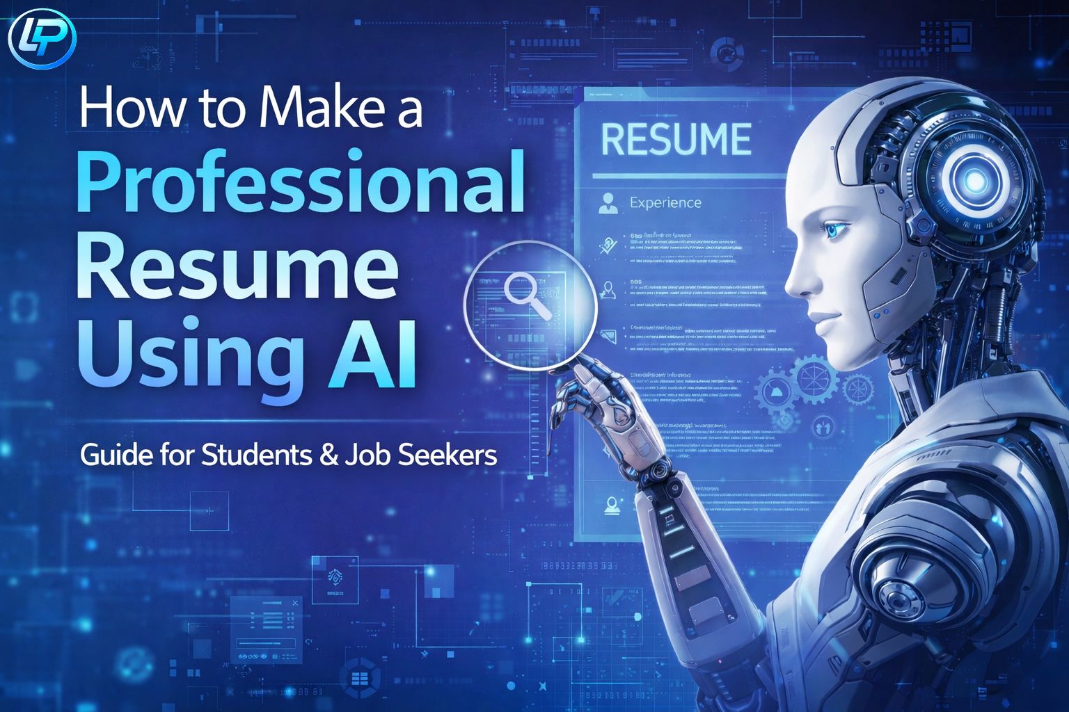 AI creating a professional resume with digital resume examples for students and job seekers