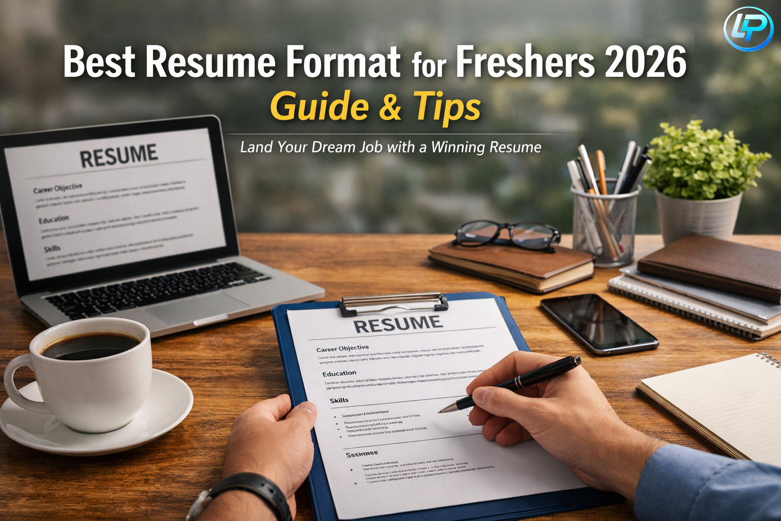 Best resume format for freshers 2026 with professionals reviewing resume in office